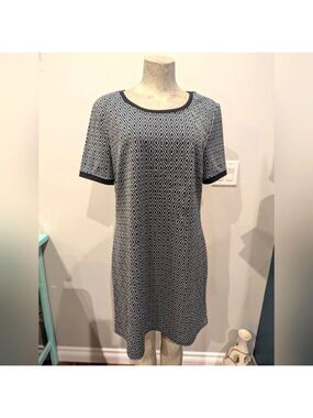 Long Tall Sally Shift Dress Short Sleeve Diamond Jacquard US 14